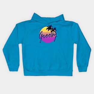 Groovy Outrun Vaporwave 80's Retro Miami Vice Kids Hoodie